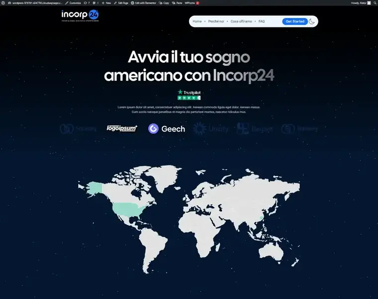 Incorp24 wordpress business website designed by Codixity