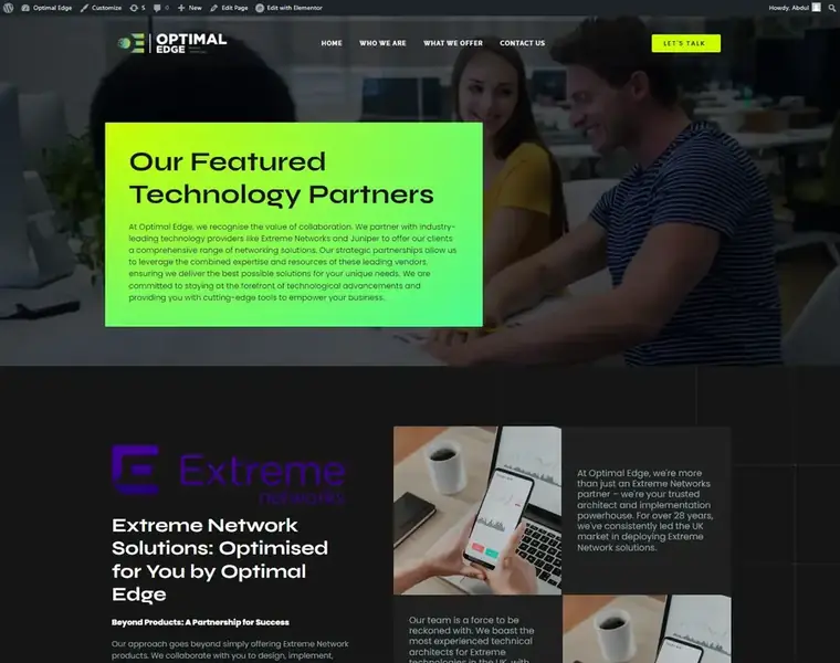 Optimle Edge wordpress business website designed by Codixity
