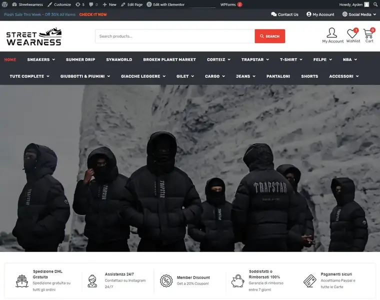 Streetwearness e-commerce designed by Codixity