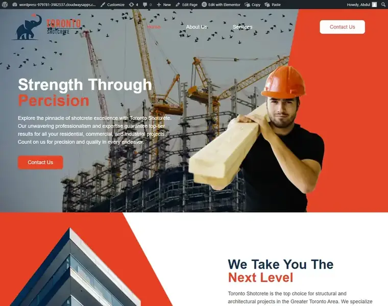 Toronto Shortcrete construction website designed by Codixity