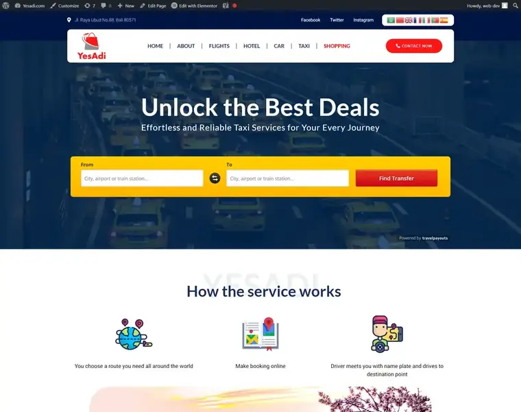 Yesadi travel affiliate website designed by Codixity